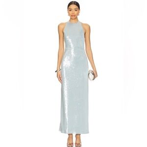 Elegant Silver Sequin Gown